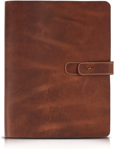 [OTTO490] LONDO Étui en Cuir véritable pour Tablette avec Deux emplacements pour Cartes et Porte-Stylo en Cuir (11 Pouces Marron)