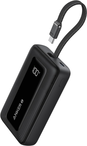 [A1689] Anker Zolo PowerBank, Batterie Externe Haute Vitesse 20 000 mAh 30 W, Câble USB-C Intégré, pour iPhone 15/15 Pro