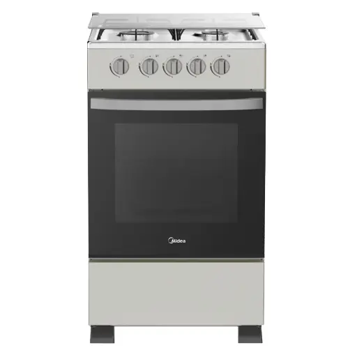Midea SP5055T082-BG, gazinière 4 feux avec four et gril 50 × 55 cm