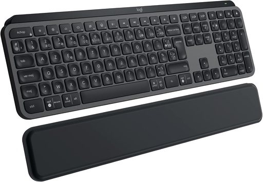 Logitech MX Keys S Plus, clavier sans fil AZERTY avec repose-poignets, Bluetooth et Logi Bolt (Graphite)