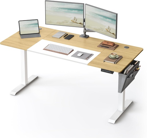 SONGMICS Bureau électrique réglable en hauteur, 70P x 160L x (72-120) cm