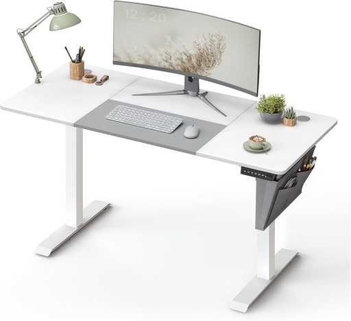 SONGMICS Bureau Électrique Assis-Debout, Bureau Réglable en Hauteur, 60P x 140L x (72-120)H cm, 4 Hauteurs Mémorisables