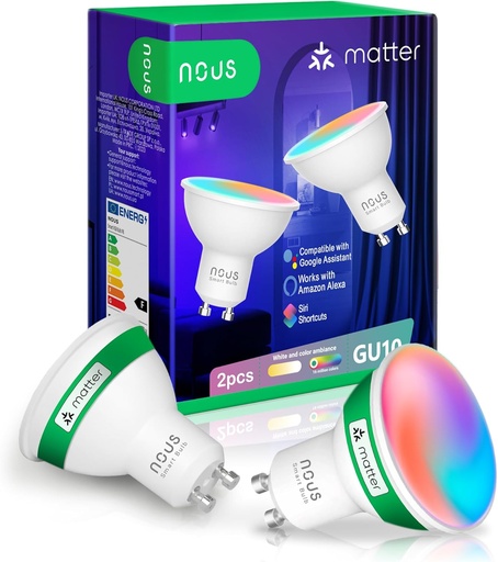 NOUS P8 GU10 RGB ampoule WiFi intelligente , compatible avec Matter