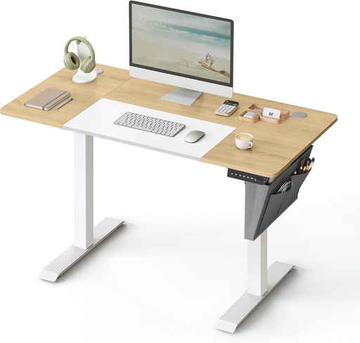 SONGMICS Bureau Électrique Assis -Debout, Bureau Réglable en Hauteur, 60P x 120L x (72-120)H cm, 4 Hauteurs Mémorisables