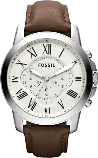 [FS4735] FOSSIL Montre pour Homme, Taille de boîtier de 44 mm, Bracelet en Cuir 