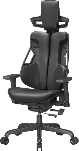 [OBG067B01] SONGMICS Fauteuil Gaming, Chaise de Bureau, Hauteur Réglable, Imitation Fibre de Carbone, avec Appuie-Tête et Accoudoirs Réglables, Dossier Inclinable Noir Encre