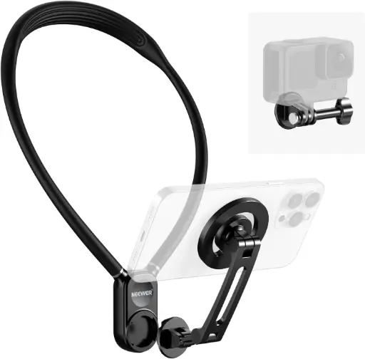 [GP16] Neewer Support de Cou magnétique, Mains Libres pour trépied Compatible avec GoPro -DJI Insta360-téléphone 