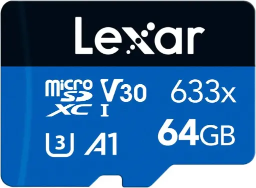 Lexar 633x Carte Mémoire Micro SD 64 Go, Carte microSDXC UHS-I Sans Adaptateur, Jusqu'à 100 Mo/s en Lecture
