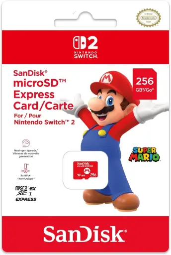   Carte Mémoire  Micro SD Express 256 Go Sandisk pour Nintendo Switch 2
