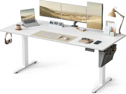 [LSD138W01] SONGMICS Bureau Électrique Réglable en Hauteur, 180 x 80 cm, Table Assis -Debout, Fonction Mémoire 4 Hauteurs, Blanc Nuage 
