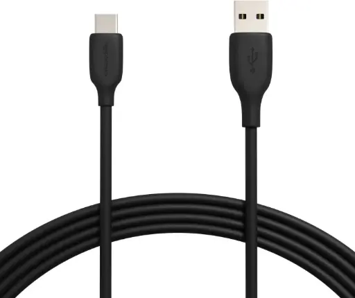 Amazon Basics Câble de chargement rapide USB-C vers USB-A 2.0, débit de 480 Mbit/s , 3 m, noir