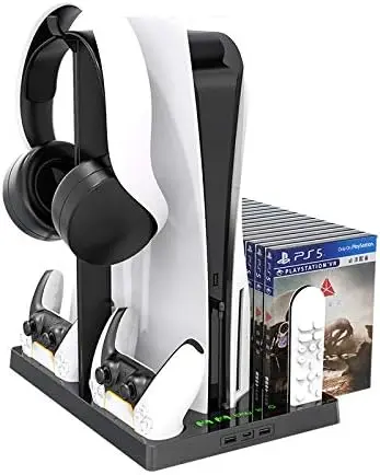 Support de charge multifonction avec ventilateur de refroidissement pour disque PS5/édition numérique/manette PS5