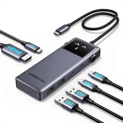 UGREEN Uno 10Gbps Hub USB C HDMI 4K 60Hz PD 100W Charge Adaptateur 6 en 1