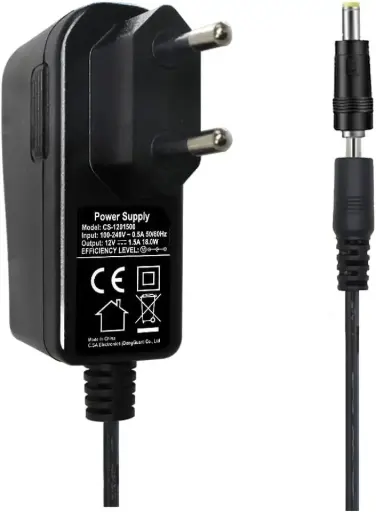 Adaptateur Secteur AC vers DC 12V 1,5A 3.5mm x 1.35mm avec connecteur 5,5mm x 2,1mm