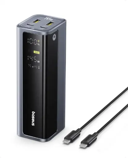 Baseus EnerGeek Powerbank 145W 20800mAh, Batterie Externe Charge Rapide avec 2X USB-C PD 3.0 100W Max, Affichage Intelligent
