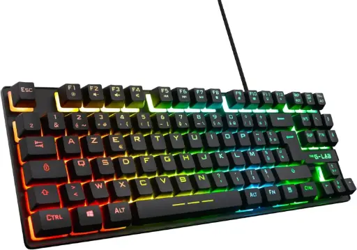 The G-Lab Keyz Caesium TKL, clavier gaming à membrane, 87 touches, AZERTY, USB, RGB