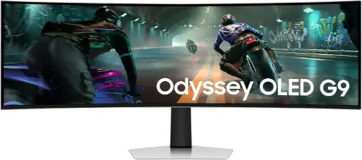 Samsung 49" OLED-Odyssey OLED G9 G91SD S49DG910SU - 0.03 ms - 32/9 - Dalle OLED incurvée - 144 Hz - DQHD Argent