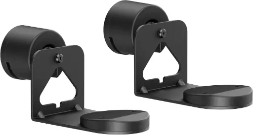 Support  PureMounts de Haut-Parleur pour Sonos Era 100 et 300 "Lot de 2",  avec Gestion des câbles, pivotant +/-30°, inclinable 0/-30° (Noir)
