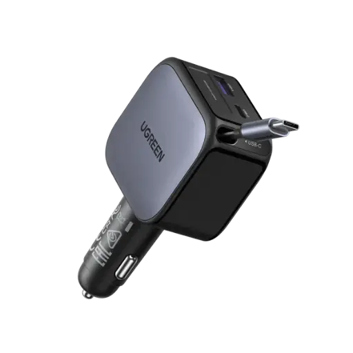 UGREEN Nexode Chargeur voiture 60 W avec câble USB-C rétractable