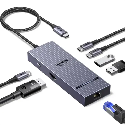 UGREEN Revodok Pro, hub USB-C 7-en-1, DisplayPort 4K 60 Hz et Ethernet Gigabit