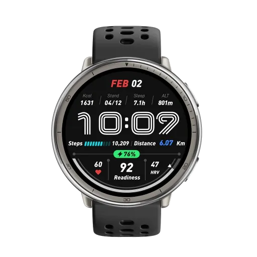 Amazfit Active 2 Smart Watch 44mm, AI, Contrôle Vocal, GPS et Cartes incluses, Batterie 10 Jours, Montre Intelligente, 160+ Modes Sportifs, 5 ATM Water Resistant pour Android et iPhone- Silicone