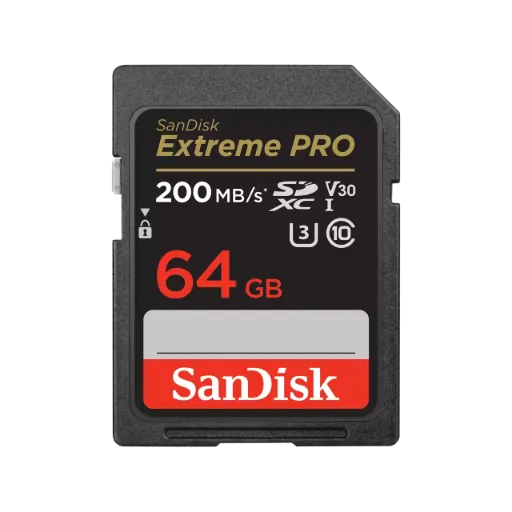 SanDisk Extreme PRO SDXC 64 Go, 200/90 Mo/s, U3 V30
