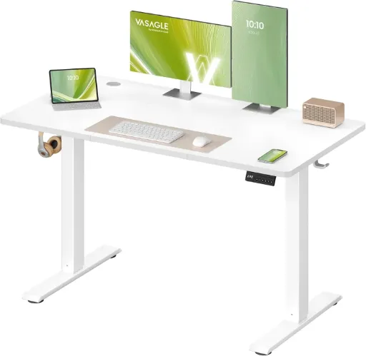 VASAGLE Bureau Électrique Réglable en Hauteur,100L x60Px(72-120) cm, 4 Hauteurs Mémorisables
