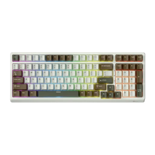 RK Royal Kludge F99, clavier mécanique sans fil 96 %, 100 touches, QWERTY, tri-mode, RGB (Vert)