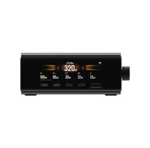 EcoFlow RAPID Pro Station de charge GaN 320 W, 5 ports et connecteur pogo