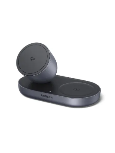 UGREEN Zapix Chargeur Induction iPhone Certifié Qi2 15W Chargeur sans Fil Magnétique 2 en 1 (Noir)