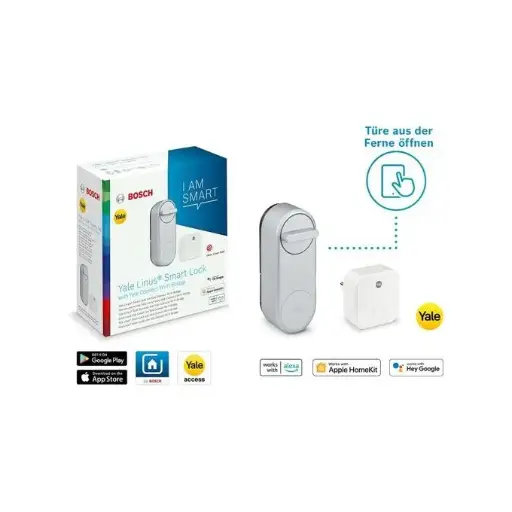 Bosch Smart Home, Serrure de porte Yale Linus Smart Lock avec pont WiFi Compatible Assistant vocal