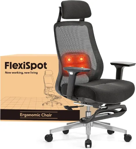 FLEXISPOT MasterEase Chaise de Bureau, Noir
