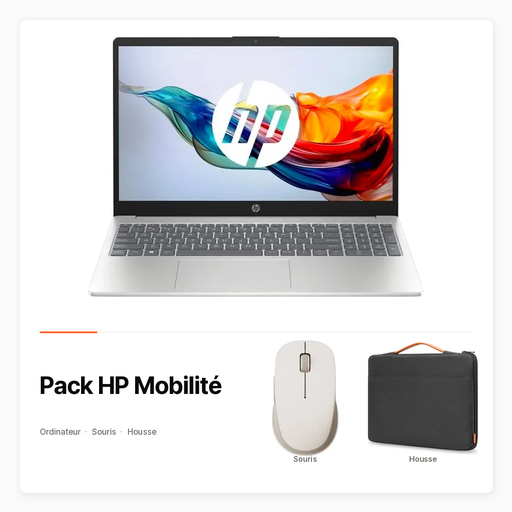 Pack HP Mobilité avec HP 15, souris et housse antichoc