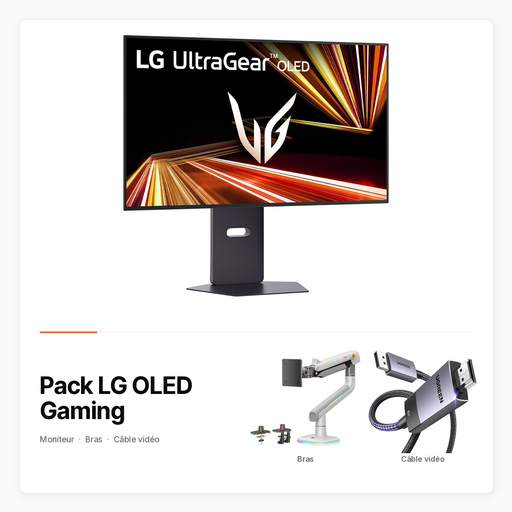 Pack LG OLED Gaming avec Moniteur OLED 32 pouces, bras renforcé et câble vidéo