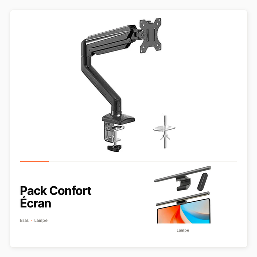 Pack Confort Écran — Bras simple et lampe Yeelight