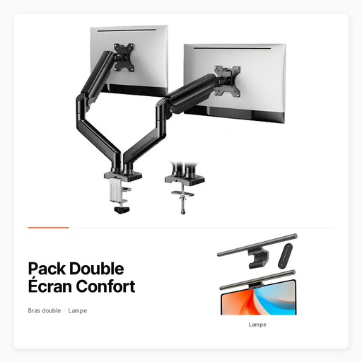 Pack Double Écran Confort avec Bras double et lampe Yeelight