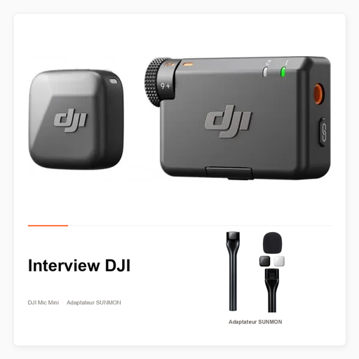 Pack Interview DJI Mic Mini avec adaptateur micro à main