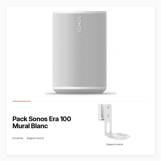 Pack Sonos Era 100 Mural Blanc — Enceinte et support mural