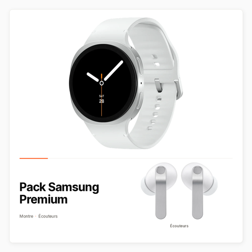 Pack Samsung Premium — Galaxy Watch8 44 mm et Galaxy Buds4 Pro
