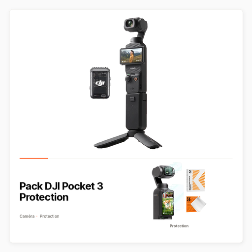 Pack DJI Pocket 3 Protection — Creator Combo et protection écran-objectif