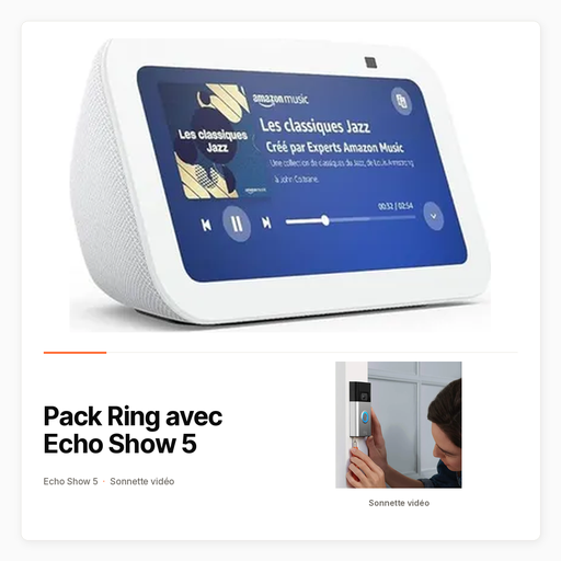 Pack Ring avec Echo Show 5 — Sonnette vidéo et écran connecté