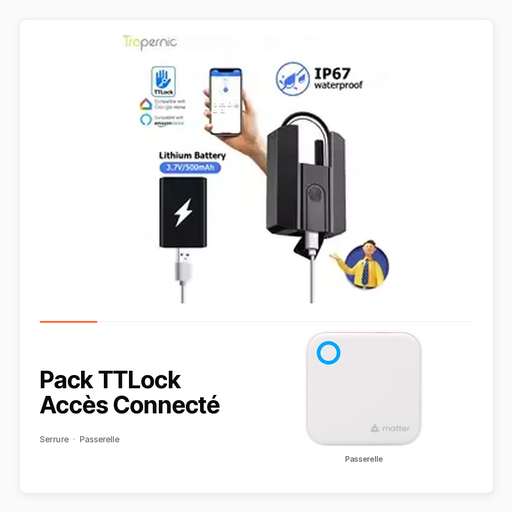 Pack TTLock Accès Connecté — Serrure intelligente et passerelle G6