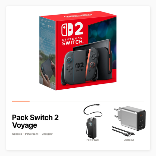 Pack Switch 2 Voyage avec Console, powerbank EcoFlow et chargeur 65 W
