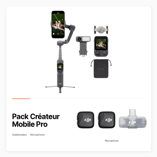 Pack Créateur Mobile Pro — Stabilisateur DJI et DJI Mic Mini USB-C