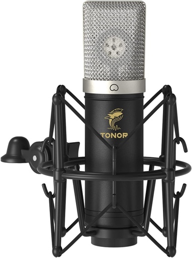 TONOR Microphone à Condensateur Cardioïde USB avec Taux d'échantillonnage 192kHz/24Bit, Bras, Support Antichoc (TC-2030)