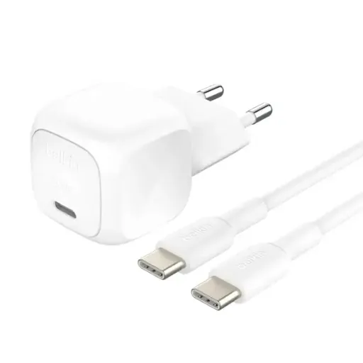 Belkin BoostCharge Chargeur secteur USB-C 20 W avec câble (blanc)