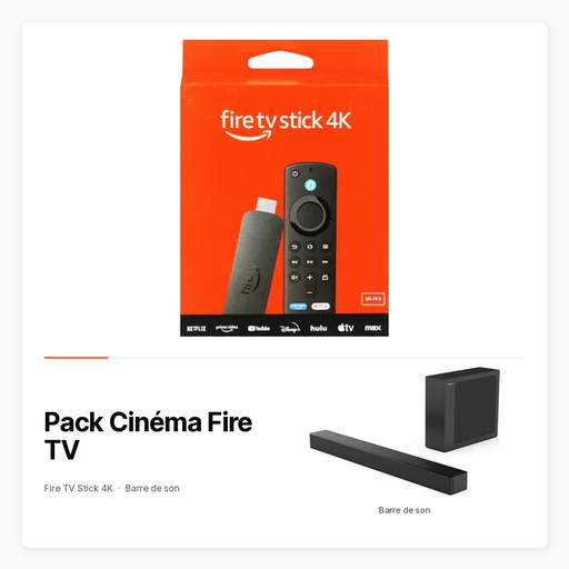 Pack Cinéma Fire TV avec Fire TV Stick 4K et barre de son Hisense 240 W