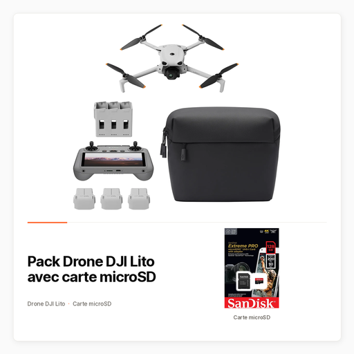 Pack Drone DJI Lito avec carte microSD