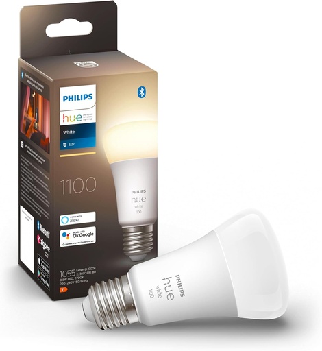 Philips Hue White, ampoule LED connectée E27, 75W,  Bluetooth,  Alexa, Google Assistant et Apple Homekit