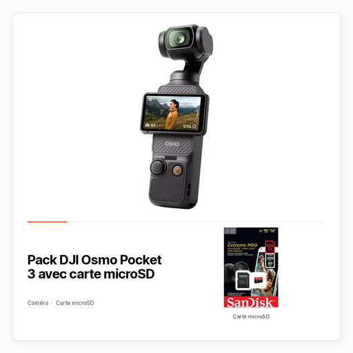Pack DJI Osmo Pocket 3 avec carte microSD